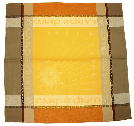 Jacquard tea towel napkin (Carpediem. yellow) - Click Image to Close